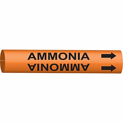 BRADY 4290G Pipe Marker Ammonia 10 in H 24 in W