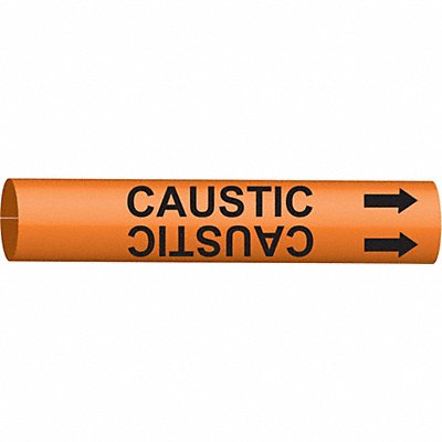 BRADY 4307F Pipe Marker Caustic 8 in H 16 in W