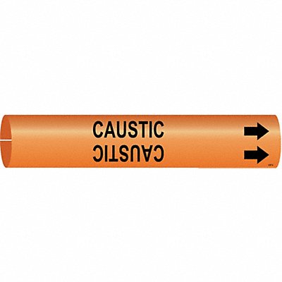 BRADY 4307A Pipe Marker Caustic 13/16 in H 4/5 in W