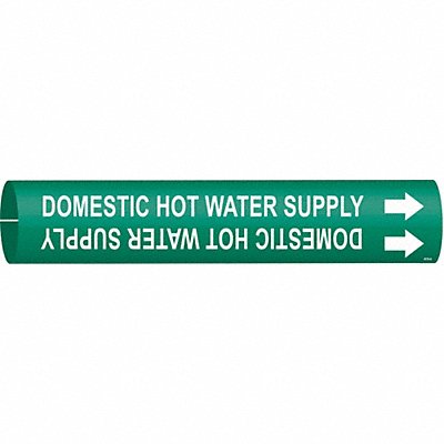 BRADY 4318A Pipe Marker Domestic Hot Water Supply