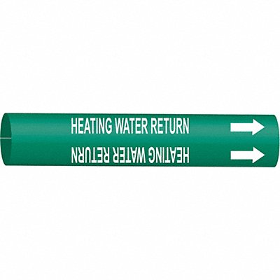 BRADY 4327H Pipe Marker Heating Water Return 10in H
