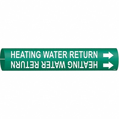 BRADY 4327C Pipe Marker Heating Watr Retrn 2in H 2in W