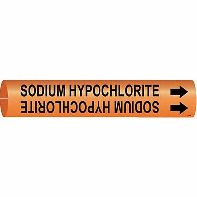 BRADY 4362A Pipe Markr Sodium Hypochlorite 13/16in H