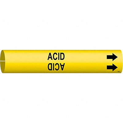 BRADY 4000D Pipe Marker Acid 2 13/16 in H 2 4/5 in W