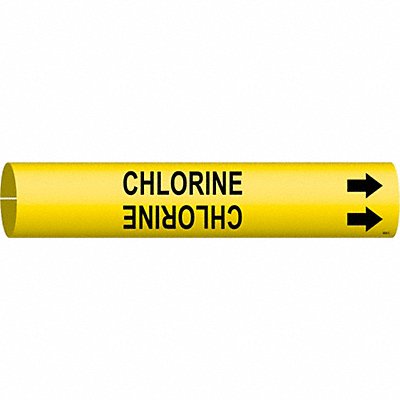 BRADY 4025C Pipe Marker Chlorine 2 in H 2 in W