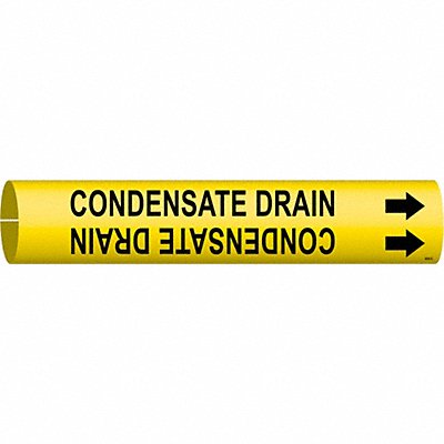 BRADY 4036D Pipe Marker Condensate Drain 2 13/16in H