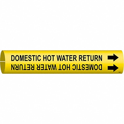 BRADY 4052C Pipe Marker Domestic Hot Watr Return 2in H