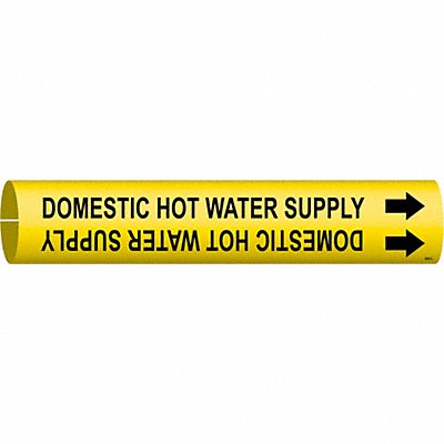 BRADY 4053C Pipe Marker Domestic Hot Watr Supply 2in H