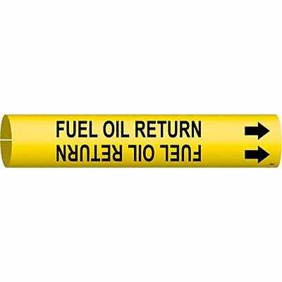 BRADY 4064C Pipe Marker Fuel Oil Return 2in H 2in W