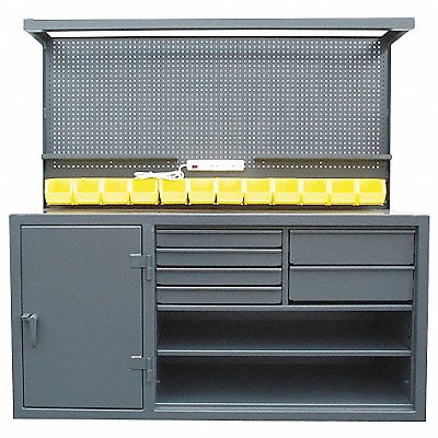 STRONG HOLD 63WB3036DB12B Cabinet Workbench Steel 72 W 30 D