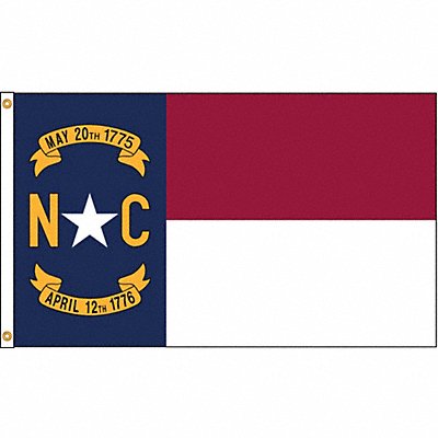 ANNIN FLAGMAKERS 143980 D3772 North Carolina Flag 5x8 Ft Nylon
