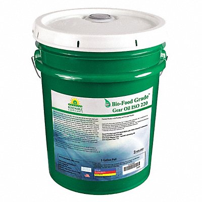 RENEWABLE LUBRICANTS 87254 Gear Oil Bio-Food Grade Pail 5 gal
