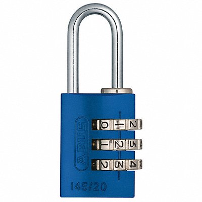 ABUS 14520Blue Combination Padlock 1 1/8in Rectgle Blue
