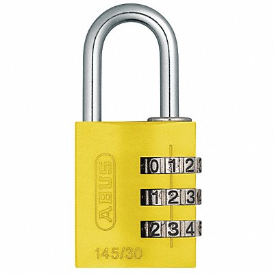 ABUS 14530Yellow Combination Padlock 1 3/8in Rectgle Yelw