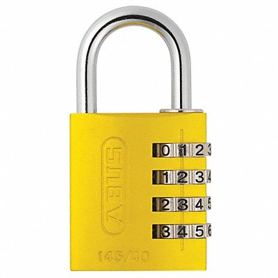 ABUS 14540Yellow Combination Padlock 1 4/5in Rectgle Yelw