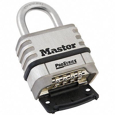 MASTER LOCK 1174 Combination Padlock 1 7/8in Rectgle Slvr