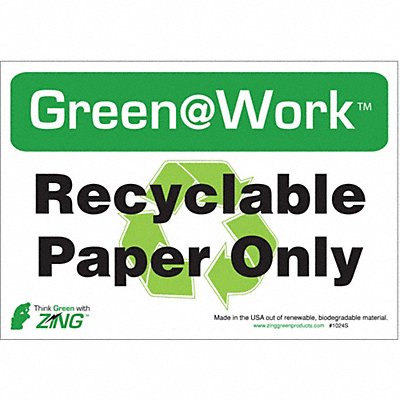 ZING 1026S Recycling Adhesive Sign 7x10in PK5