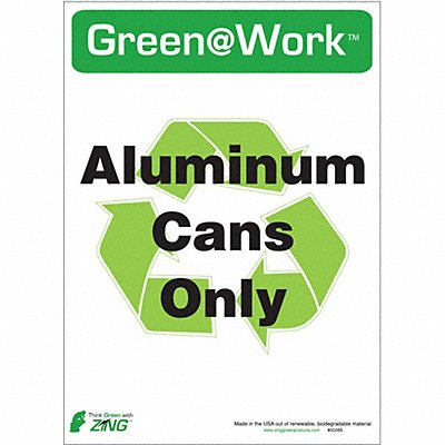ZING 0028S Recycling Adhesive Sign 7x10in PK5