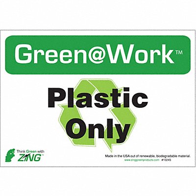 ZING 1031S Plastic Only Adhesive Sign 7x10in PK5