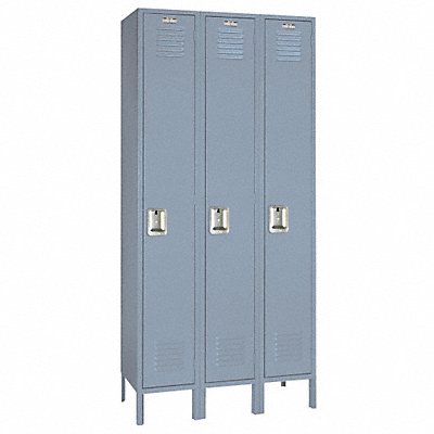 LYON DD50023SU Wardrobe Locker Louvered 3 Wide 1 Tier Dove Grey