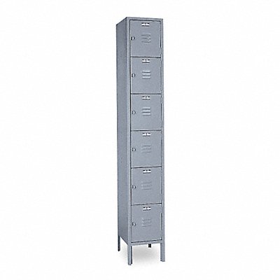 LYON DD5332SU Box Locker Louvered 1 Wide 6 Tier Grey