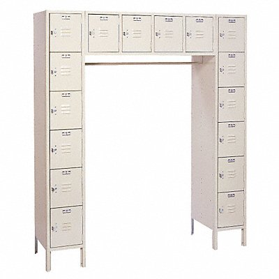 LYON PP5990SU F8971 Box Locker/Coat Rod Louvered 6 Wide Putty