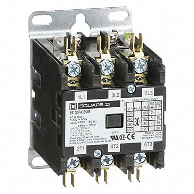 SQUARE D 8910DPA33V06 H2654 Definite Purpose Contactor 440/480VAC 3P 30A