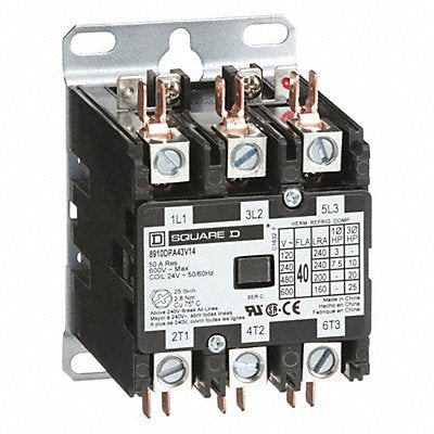 SQUARE D 8910DPA43V14 H2655 Definite Purpose Contactor 24VAC 3P 40A