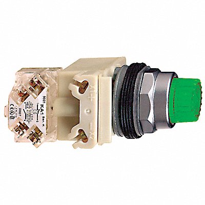 SCHNEIDER ELECTRIC 9001K2L35GH13 H6929 Illuminated Push Button Full Voltage Green SPDT