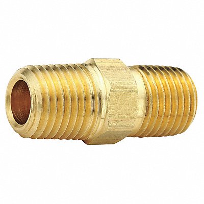 PARKER L216P86 Hex Nipple Brass 1/2 x 3/8 in MNPT