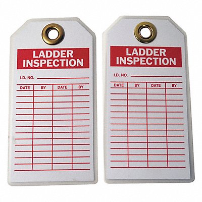 GRAINGER 5KR78 Lad Inspection Tag 5-3/4 x 3 In Brs PK10
