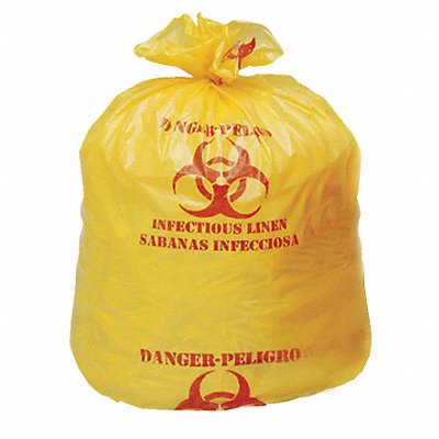 ABILITY ONE 8105020000000 Biohazard Bags 30 to 33 gal Yellow PK100
