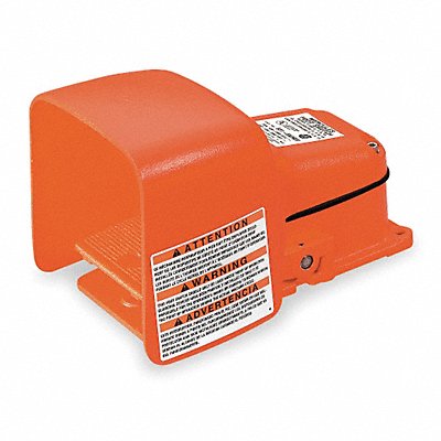 LINEMASTER 531SWHOX Foot Switch Orange CastIron SPDT Momentary