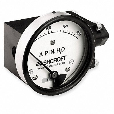 ASHCROFT 351132FD25SXCYLM200IWD D0749 Pressure Gauge 0 to 200 In H2O