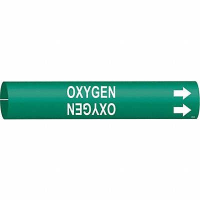 BRADY 4106D Pipe Marker Oxygen 2 13/16in H 2 4/5in W