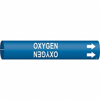 BRADY 4107D Pipe Marker Oxygen 2 13/16in H 2 4/5in W