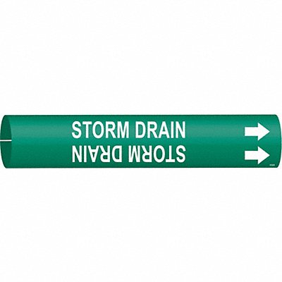 BRADY 4132D Pipe Marker Storm Drain 2 13/16in H