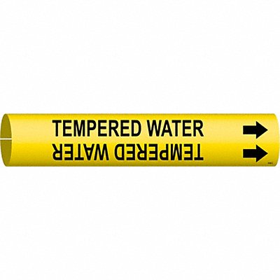 BRADY 4140C Pipe Marker Tempered Water 2 in H 2 in W