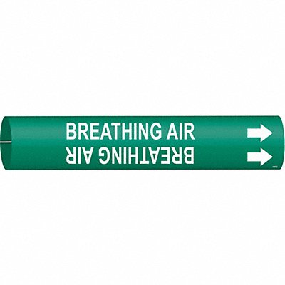 BRADY 4167C Pipe Marker Breathing Air 2 in H 2 in W