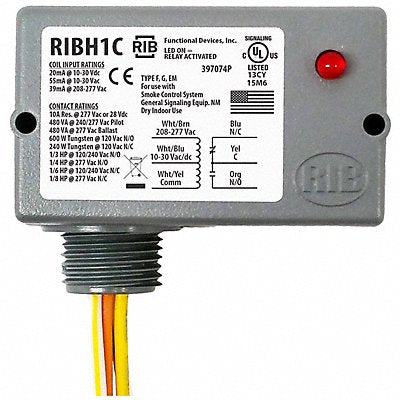 RIB RIBH1C EnclosedPre-Wired Relay 277VAC SPDT 10A