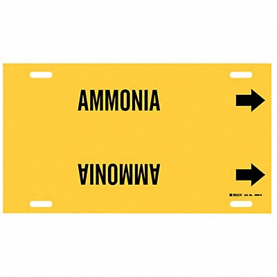 BRADY 4005H Pipe Marker Ammonia 10 in H 32 in W