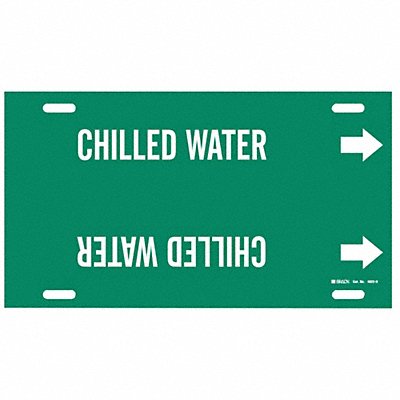BRADY 4022H Pipe Marker Chilled Water 10in H 32in W
