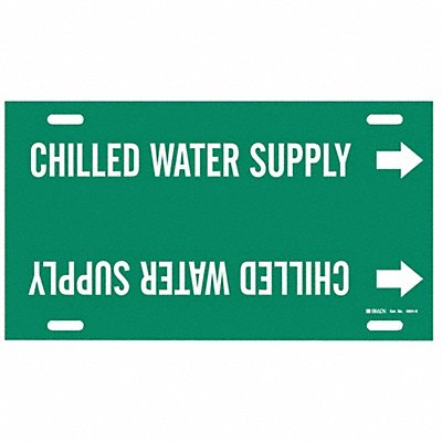 BRADY 4024H Pipe Marker Chilled Water Supply 10in H