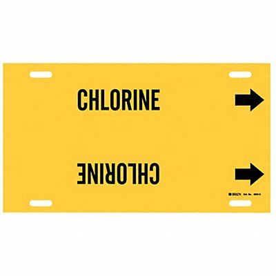 BRADY 4025G Pipe Marker Chlorine 10 in H 24 in W