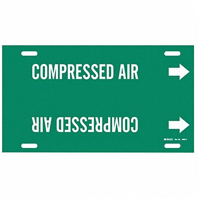 BRADY 4033F Pipe Marker Compressed Air 8in H 16in W
