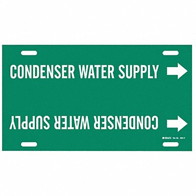 BRADY 4041F Pipe Marker Condenser Water Supply 8in H
