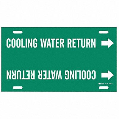BRADY 4043H Pipe Marker Cooling Water Return 10in H