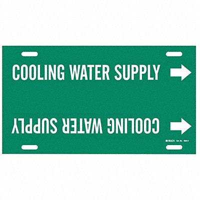 BRADY 4044F Pipe Marker Cooling Watr Sply 8in H 16in W