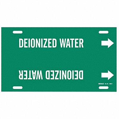 BRADY 4046F Pipe Marker Deionized Water 8in H 16in W