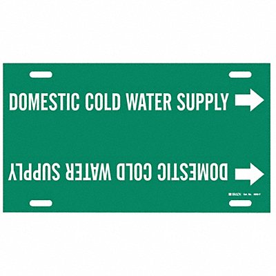 BRADY 4050F Pipe Marker Domestic Cold Water Supply